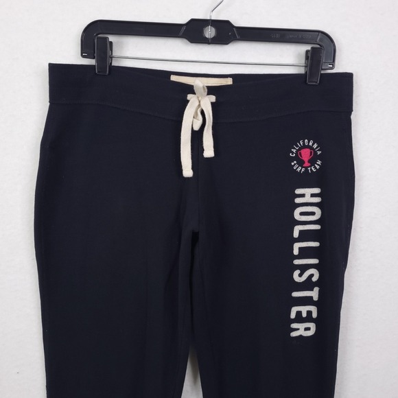 Hollister Jogger Pants Womens Large Blue Fleece California Surf Team Logo - Picture 5 of 16